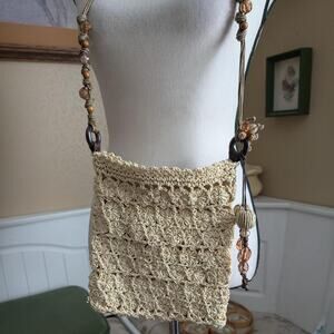 Y2K Cappelli Straworld Paper Beaded Crossbody